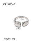 High Polished Gold Plated Stainless Steel Chunky Ring for Women Adjustable Open Ring Jewelry