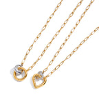 DIY Heart-shaped Necklace with Clasp for Women, Stainless Steel Collarbone Chain Jewelry