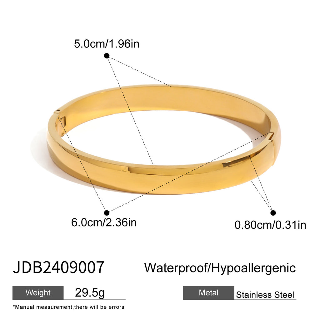 2H Stainless Steel Plain Circle Bracelet High Version Round Ring Jewelry bracelet