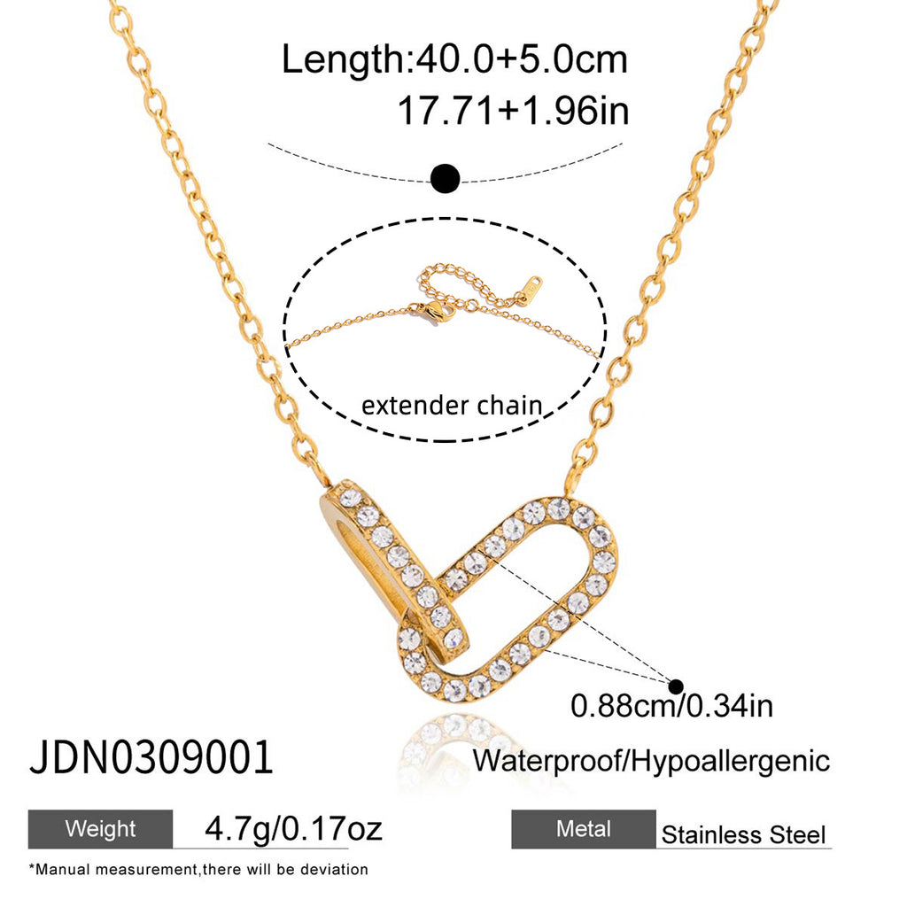 2H Zircon Necklace Women's Collarbone Chain Non-Fading Jewelry Stainless Steel
