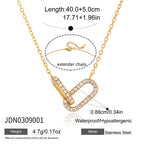 2H Zircon Necklace Women's Collarbone Chain Non-Fading Jewelry Stainless Steel