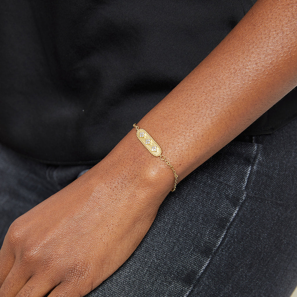 Fashion Retro Best Friend Bracelet for Women Copper Inlaid Zircon Style Jewelry