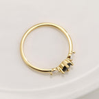 R0693 Simple Plain Band Ring for Women New Black Zircon Jewelry