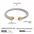 Stone Open Profile Stainless Steel Gold-Plated Cuff Bracelet — jewelry construction