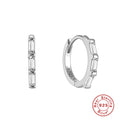 925 Sterling Silver Two Tone cubic-zirconia-set Hoop Earrings — fashion jewelry image 11 — jewelry finish and design detail
