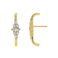 Gold-Plated Brass Minimalist CZ Earrings — Polished Detail in a gold-tone brass finish