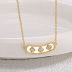 N0304 Nameplate Four-Leaf Clover Copper Necklace for Women New Trendy French Pendant