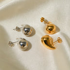 18K Gold Stainless Steel Small Water Drop Earrings New Trendy Elegant Earrings