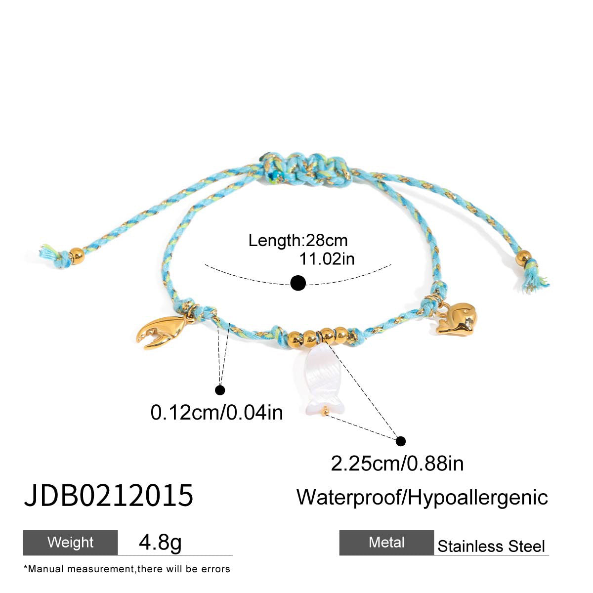 Ocean Weaving Diy Bracelet Bracelet Stainless Steel Jewelry Accessories Pendant