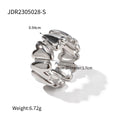 18K Gold-Plated Stainless Steel Open Heart Ring — alternate product view — jewelry finish and design detail