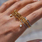 Jewelry Zircon Plain Band Multi-layer Stacking Ring Non-fading Jewelry ring