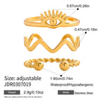 2H Devil's Eye Ring Stainless Steel Jewelry for Women Non-Fading