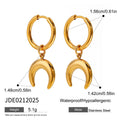 Crescent Moon Gold-Tone Stainless Steel Earrings for private-label fashion jewelry buyers