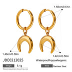 Stainless Steel Moon Earrings Earrings Non-Fading Earrings Jewelry