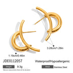 Double c Color Block Earrings Ear Studs Design Sense Earrings Stainless Steel Jewelry Accessories