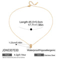 Gold-Plated Stainless Steel Necklace with Beaded Detail with Chain Detail — alternate product view