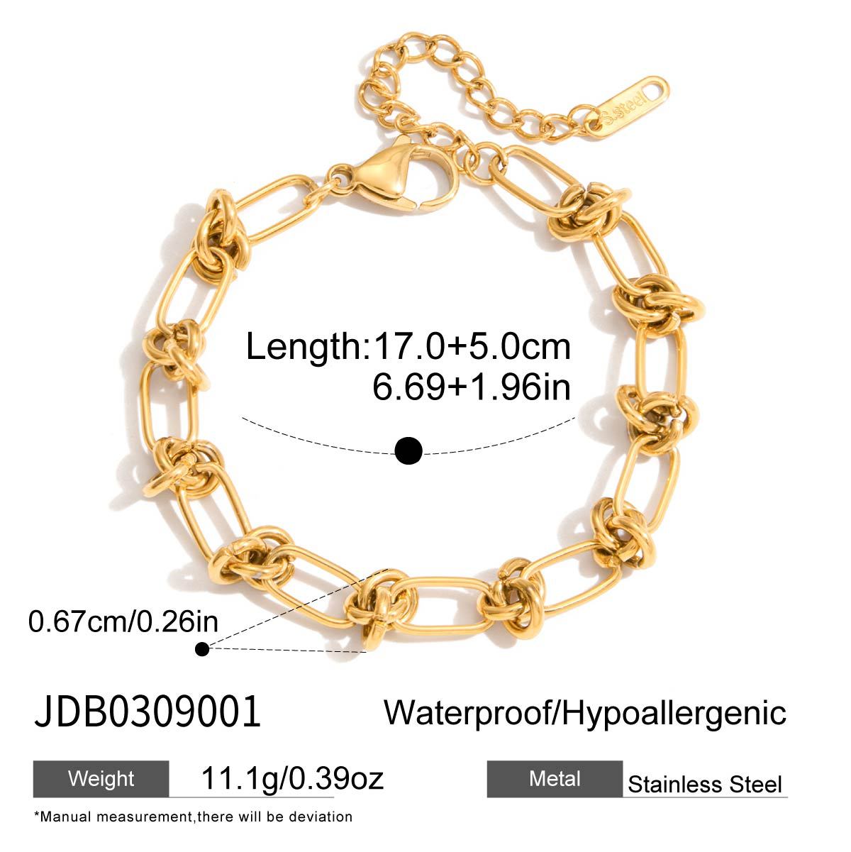 Classic Basic Chain Bracelet18k Non-Fading Stainless Steel Jewelry