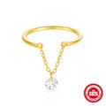 Adjustable Chain 925 Sterling Silver Ring — jewelry design view 06