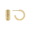Gold-Plated Layered Croissant Stud Earrings — side profile