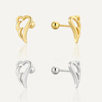 SE0187 S925Silver Angel Wings Earrings for Women Creative Design Sense Simple Cute Ear Jewelry