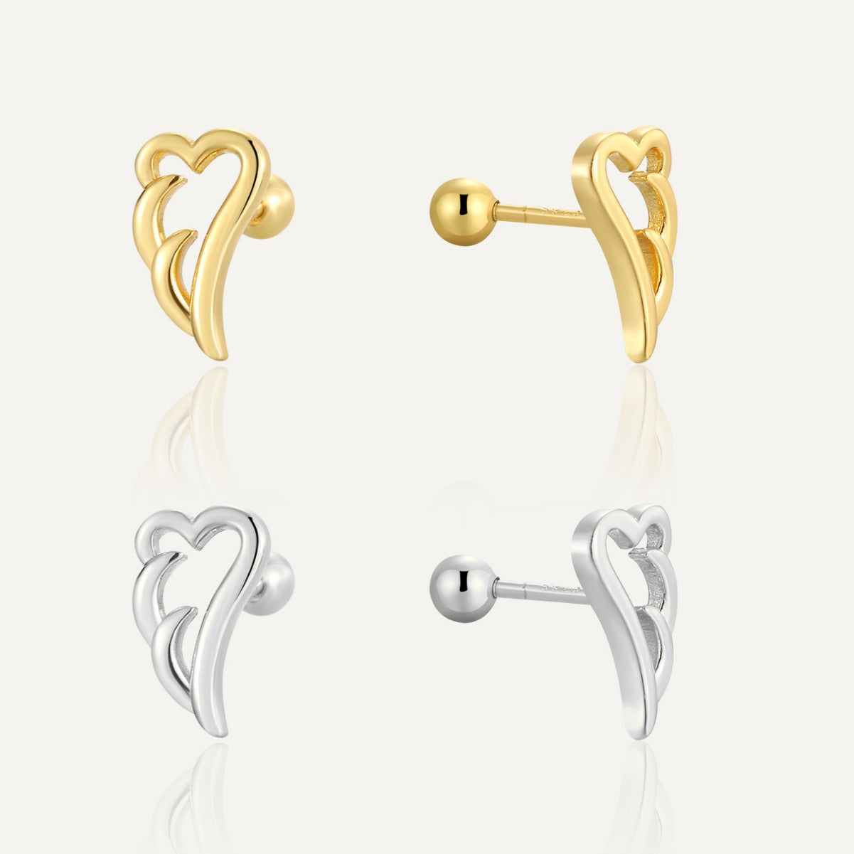 SE0187 S925Silver Angel Wings Earrings for Women Creative Design Sense Simple Cute Ear Jewelry