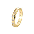 Gold-Plated Brass Triangle Pavé CZ Ring with a geometric design profile