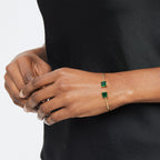 B0034 Accessories Geometric Square Glass Zircon Inlaid Open Adjustable Bracelet Bracelet Jewelry