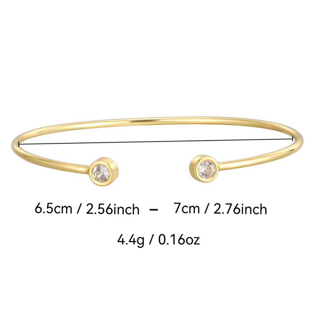 CYB0221 Super Sparkling Zircon Open Bracelet for Women with Exquisite Design and Smooth Surface
