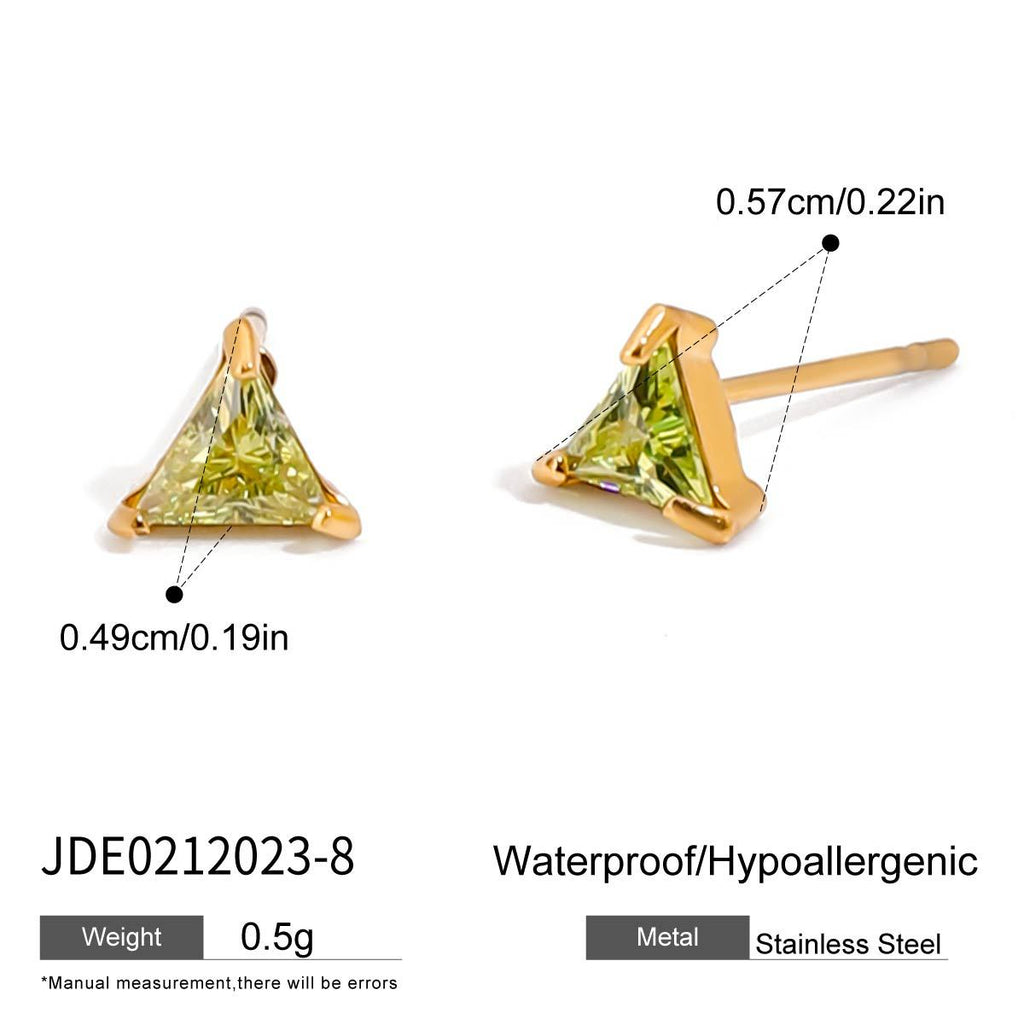 Zircon Earrings Ear Clips Non-Fading Stud Earrings Stainless Steel Jewelry for Women