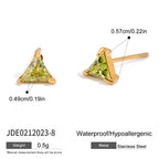 Zircon Earrings Ear Clips Non-Fading Stud Earrings Stainless Steel Jewelry for Women