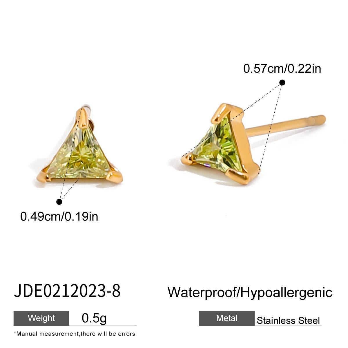 Zircon Earrings Ear Clips Non-Fading Stud Earrings Stainless Steel Jewelry for Women