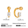 Gold-Plated Stainless Steel Cubic Zirconia Ear Cuff Earrings — Defined Silhouette — alternate product view — jewelry finish and design detail