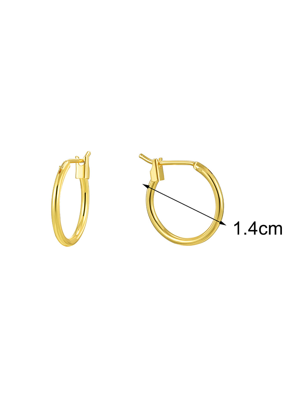 E0307 Simple Versatile Geometric Round Small Hoop Earrings for Women, Multiple Sizes, Gold-Plated Minimalist Ear Cuffs