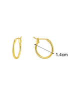 E0307 Simple Versatile Geometric Round Small Hoop Earrings for Women, Multiple Sizes, Gold-Plated Minimalist Ear Cuffs