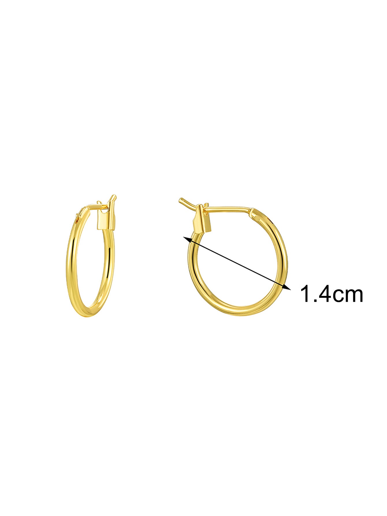 E0307 Simple Versatile Geometric Round Small Hoop Earrings for Women, Multiple Sizes, Gold-Plated Minimalist Ear Cuffs