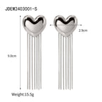 Zircon Earrings Vintage Stainless Steel Jewelry for Women Non-Fading