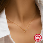 Sterling Silver Butterfly Necklace For Women Minimalist Clavicle Chain