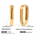 Modern Gold-Tone Stainless Steel Hoop Earrings with Stud Detail styled for independent jewelry boutiques