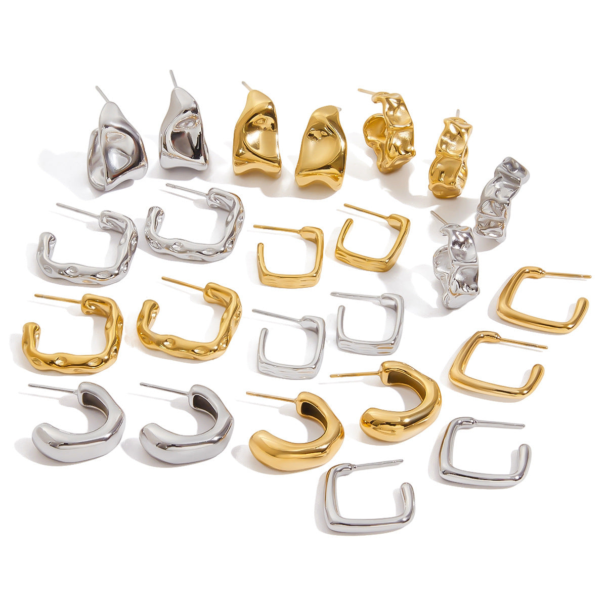 Stainless Steel c Shaped Earrings Non-Fading Ear Jewelry Accessories for Women