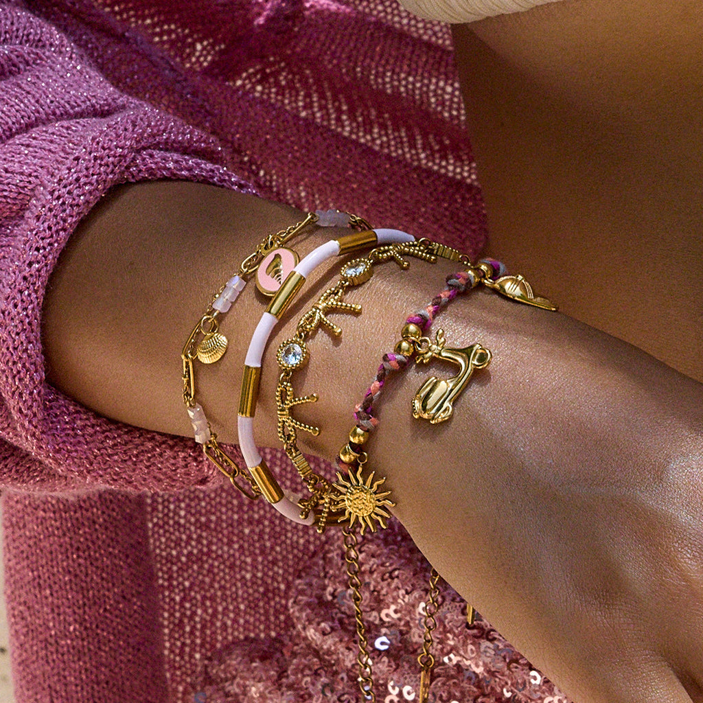 Alphabet Fruit Stainless Steel Pearl Bracelet Non-Fading Jewelry