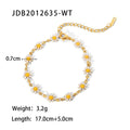 18K Gold-Plated Colorful Daisy Chain Bracelet — alternate product view — jewelry finish and design detail