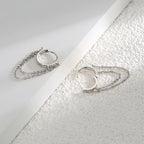 E0401 Tassel Chain Pendant Small Hoop Earrings Fashionable Personality Micro Pave Zircon Hoop Cyberpunk Earrings