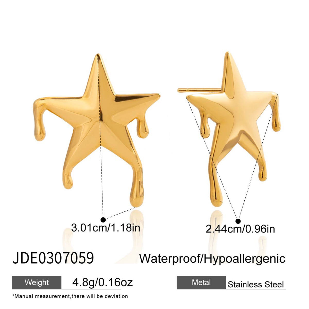 Stainless Steel Liquid Cherry Earrings Stud Earrings Jewelry for Women Non-Fading