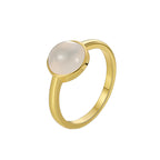 Gold-Plated Brass Vintage-Inspired Opal Ring with gold-tone brass construction