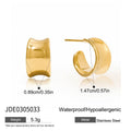 Geometric Gold-Plated Stainless Steel Stud Earrings — Refined Profile — detail view — jewelry finish and design detail