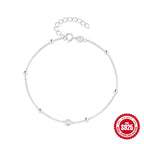 S925 Sterling Silver Bead Chain Zircon Bracelet for Women