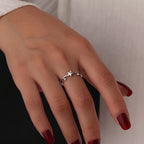 CYR0717-CYR0718 Little Star Open Double Zirconia Ring for Women Simple Design Trendy