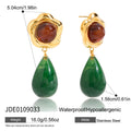 Gold-Tone Stainless Steel Resin Earrings — Elegant Profile featuring contemporary and a gold-tone finish