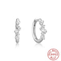 Geometric Hoop 925 Sterling Silver Earrings — decorative detail — jewelry finish and design detail
