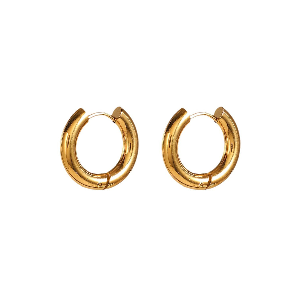Same style earrings4Mm Thick inner diameter12Mm Classic Stainless Steel Hoop Earrings Women's Jewelry